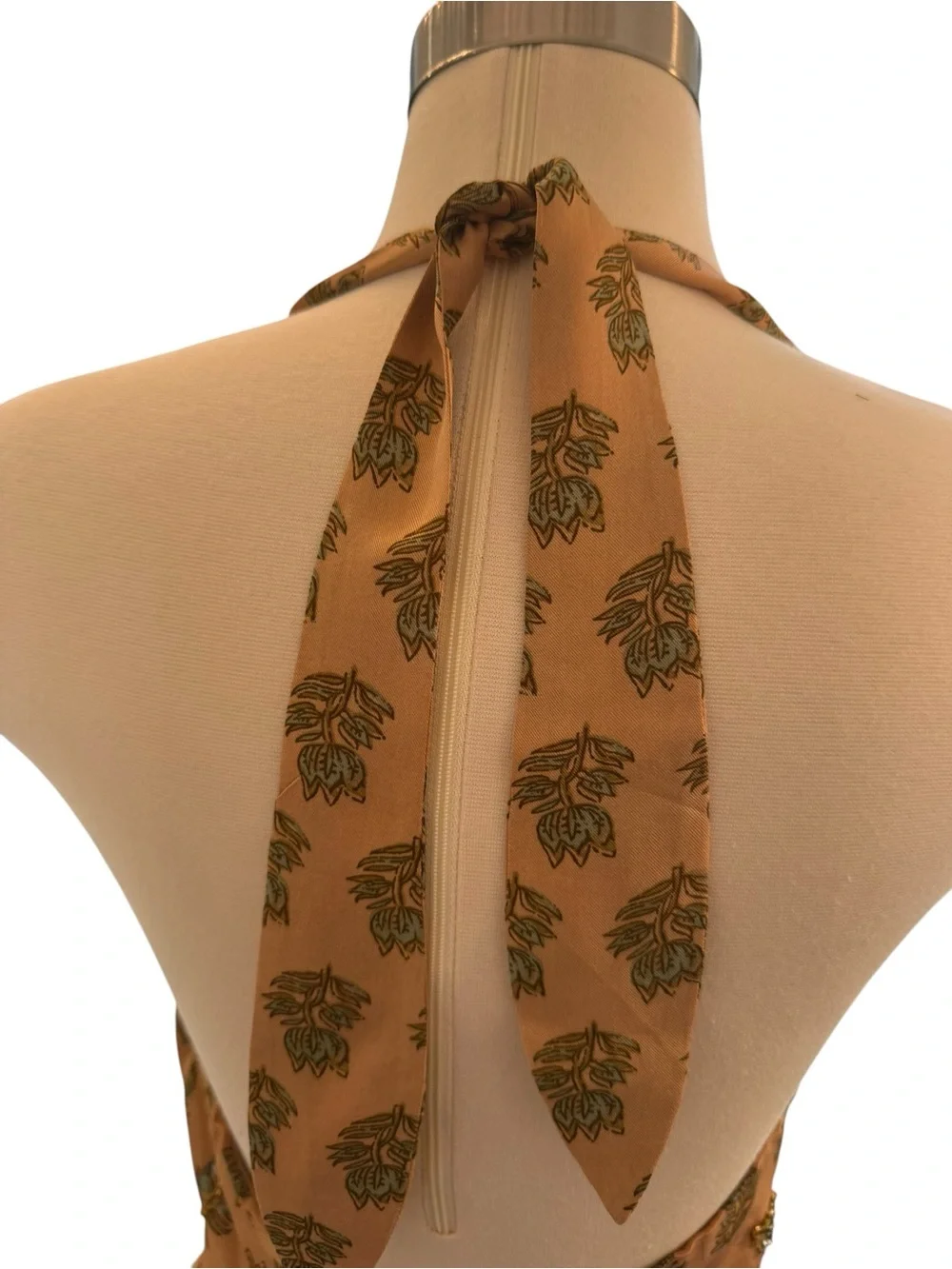 J. Crew Collection Embellished Halter Dress in Tonal Tulip Block Print - Picture 5 of 9